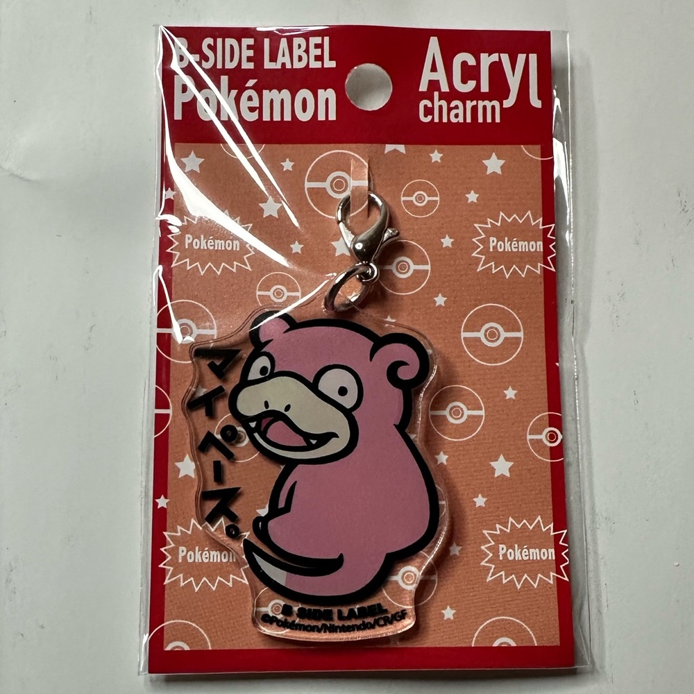 Slowpoke pokemon b-side Label acrylic charm pokemon center exclusive